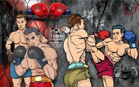 复古拳击格斗健身房背景墙