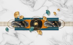 大理石抽象金色几何电视背景墙