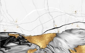 大理石爵士白抽象金色水墨背景墙