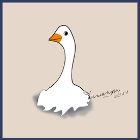 简约装饰画小清新大白鹅