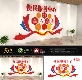 社区便民服务中心文化墙