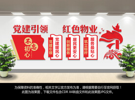 红色物业文化墙