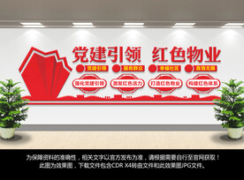 红色物业文化墙