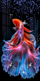 时尚梦幻孔雀鱼轻奢玄关