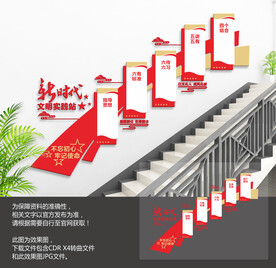 新时代文明实践站楼梯文化墙