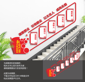 新时代文明实践站楼梯文化墙