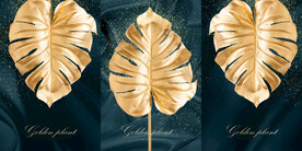 晶瓷画 抽象画 金叶子