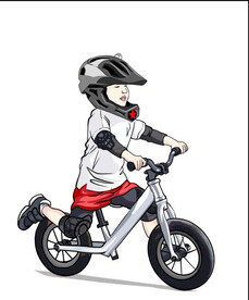 平衡车手绘卡通儿童骑车比赛