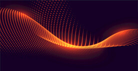 橙色发光粒子背景