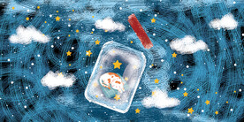 晶瓷画 抽象画 星空 猫咪