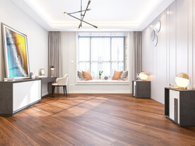 现代简约卧室背景墙家具效果图