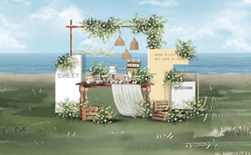 户外婚礼甜品区