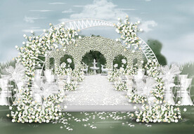 白色户外仪式区