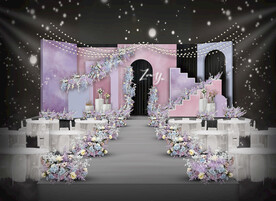 粉紫色婚礼仪式区