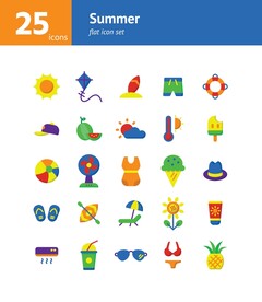 夏天游玩相关图标