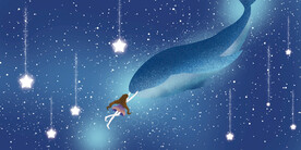 晶瓷画 抽象画 星空夜晚 鲸鱼