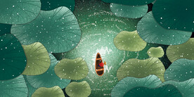 晶瓷画 抽象画 荷叶池塘