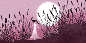 晶瓷画 抽象画 女孩 芦苇