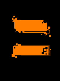 卡通橙色标题形状元素