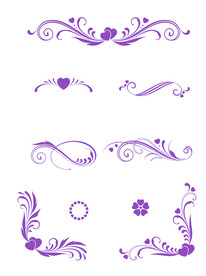 紫色古典爱情元素