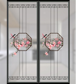 高清分层彩白彩平开门写真图