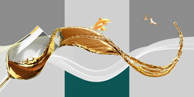 晶瓷画 高足酒杯