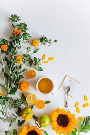 晶瓷画 抽象画 菊花