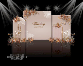 香槟色婚礼迎宾区 