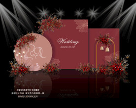 红色婚礼迎宾区