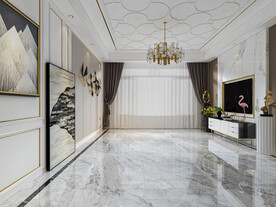 现代客厅场景沙发空景效果图