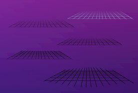 手绘科技感立体网格分层可修改