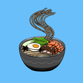 海鲜面插画素材