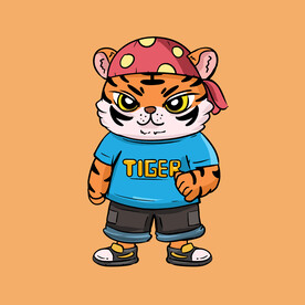 手绘卡通老虎