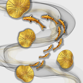 晶瓷画 抽象画 荷叶