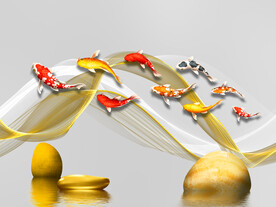 晶瓷画 鱼 线条