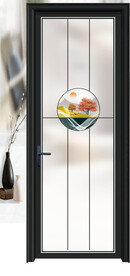 高清分层彩白彩透明底平开门 