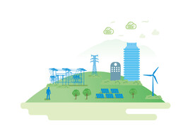 国家电网电力矢量插画