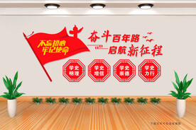 党建文化墙 奋斗百年路