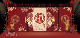 红色新中式婚礼效果图