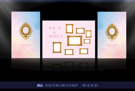 欧式婚礼  婚礼照片墙 