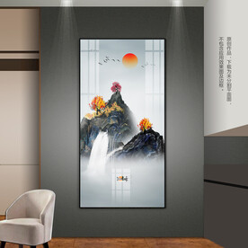 新中式山水装饰画玄关挂画床头画