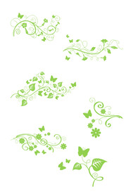 绿色蝴蝶花藤素材