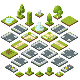 立体城市DIY任意拼接素材系列