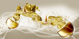 晶瓷画 高足酒杯