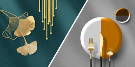 晶瓷画 餐盘 杏叶