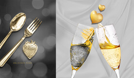 晶瓷画 抽象画 高足酒杯