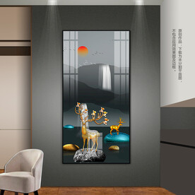 新中式石来运转客厅玄关装饰画