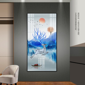 抽象水彩风客厅玄关装饰画床头画