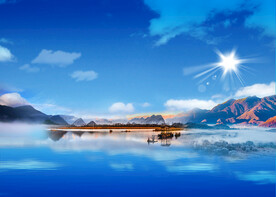 大九湖美景山水一色背景