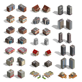 立体城市DIY任意拼接素材系列